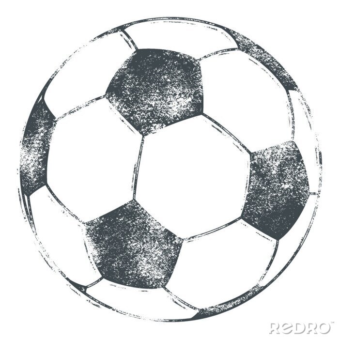 Bild Gemalter schwarz-weißer Fußball