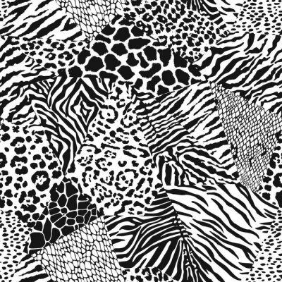 Gemischtes Muster Zebrastreifen Leopardentupfen und Schlangenmuster