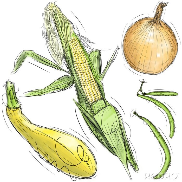 Bild Gemüse im Cartoon-Stil