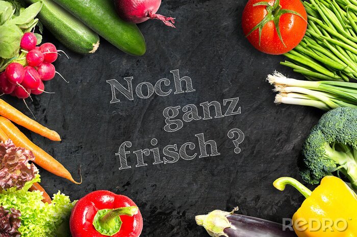 Bild Gemüse-Muster auf schwarzem Hintergrund