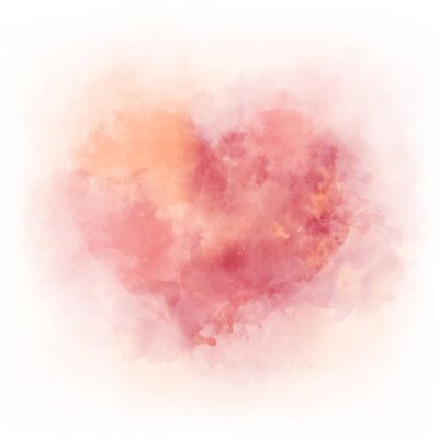 Bild Gentle pink watercolor heart - romantic ald love symbol