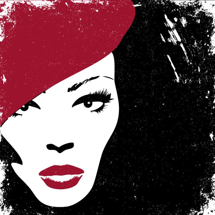 Bild Gesicht einer Frau im Retro-Stil