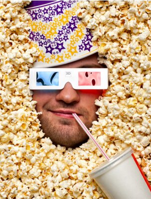 Bild Gesicht im Popcorn-Film 3D
