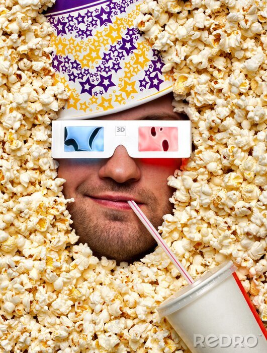 Bild Gesicht im Popcorn-Film 3D