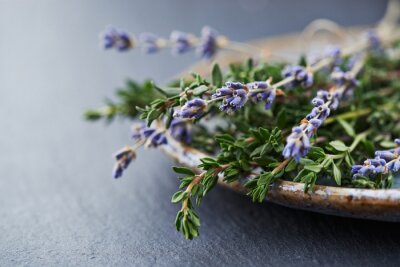 Bild Getrockneter Lavendel auf Teller