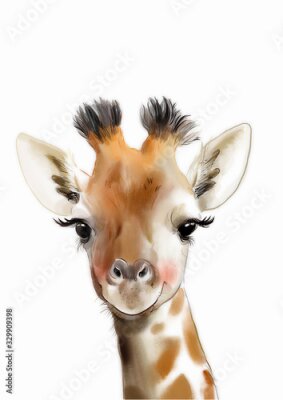 Bild Giraffe auf weißem Hintergrund