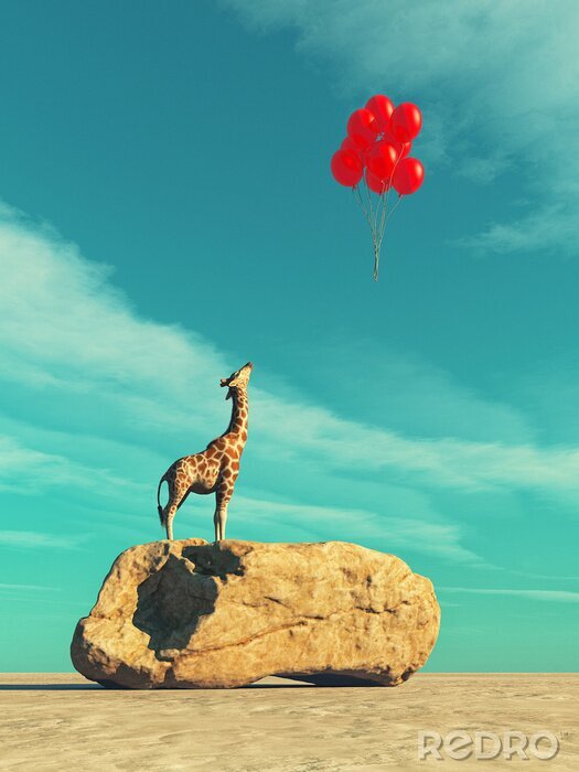 Bild Giraffe und Ballons