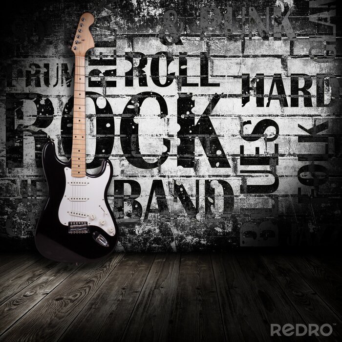 Bild Gitarre und Musikgenre-Namen