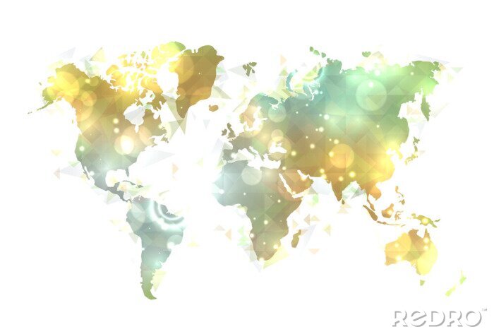 Bild Glänzende Aquarell-Weltkarte