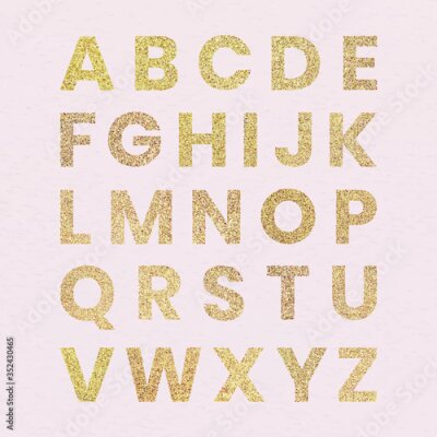 Bild Glitzer-Alphabet Buchstaben auf rosa Hintergrund