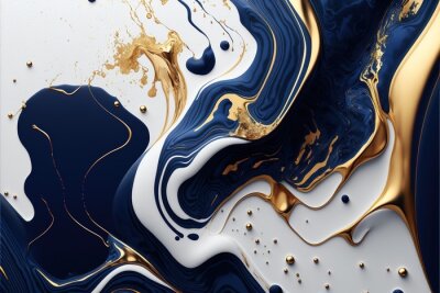 Bild Gold and blue marble stone textured background wallpaper