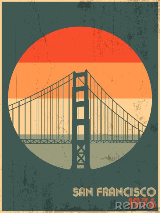 Bild Golden Gates Bridge San Francisco 1976 Original Poster 