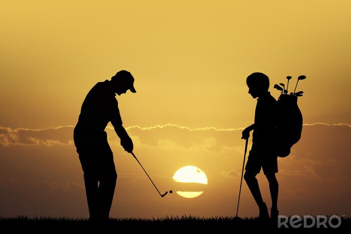 Bild Golf beim Sonnenuntergang