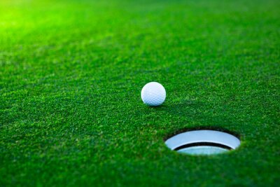 Bild Golfball auf grünem Golfplatz