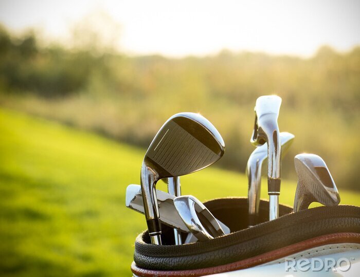 Bild Golfschläger in Sonnenstrahlen