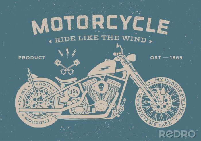 Bild Grafik mit Motorrad Vintage