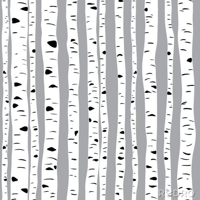 Bild Grafische Birken auf grauem Hintergrund