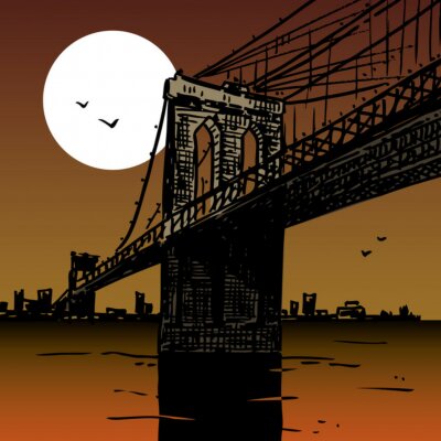 Bild Grafische Brooklyn Bridge