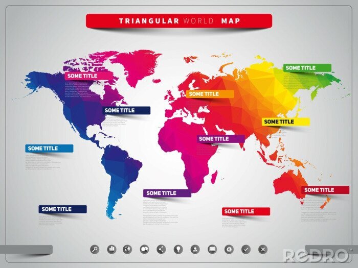 Bild Grafische bunte Weltkarte
