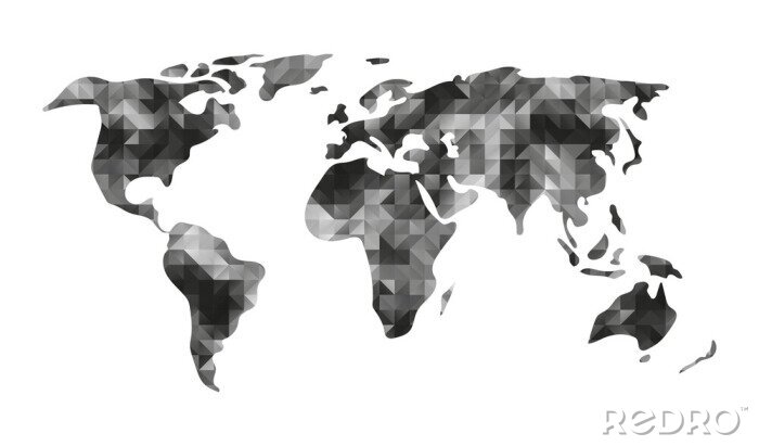 Bild Grafische graue Weltkarte