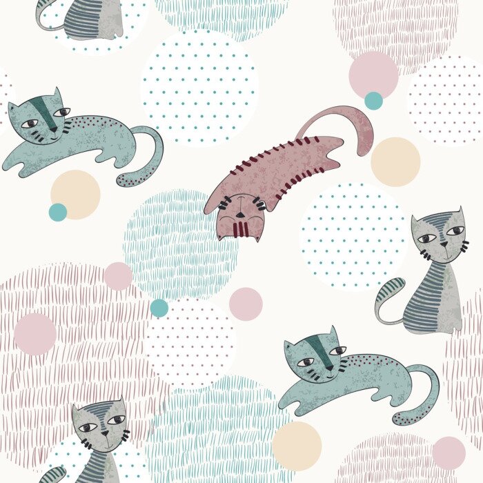 Bild Grafische Katzen Punkte und Striche