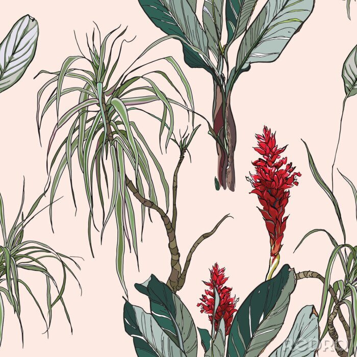 Bild Grafische Pflanzen im Vintage-Stil
