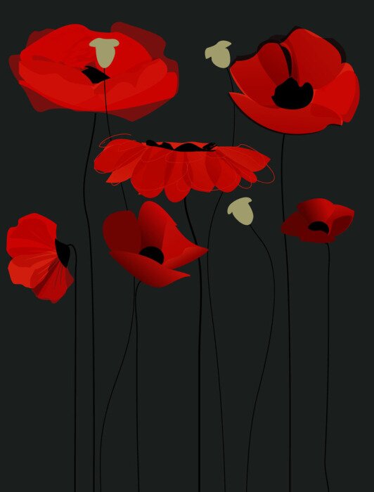 Bild Grafisches Motiv mit Mohnblumen