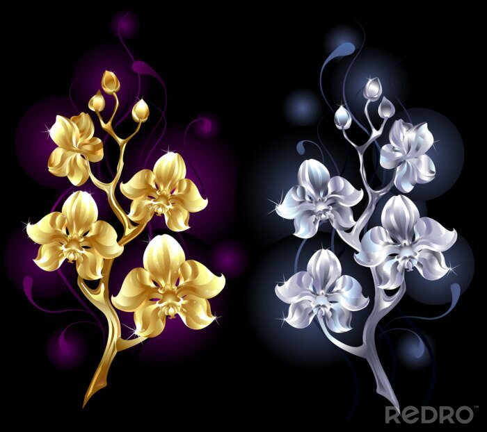 Bild Grafisches Muster mit Orchidee
