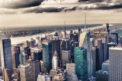 Grau-blaue Ansicht von Manhattan