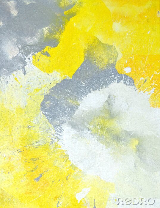 Bild Graue und gelbe abstrakte Kunst-Malerei