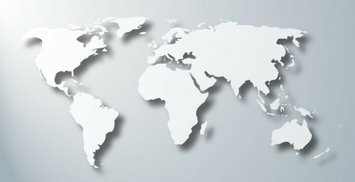 Bild Graue Weltkarte 3D