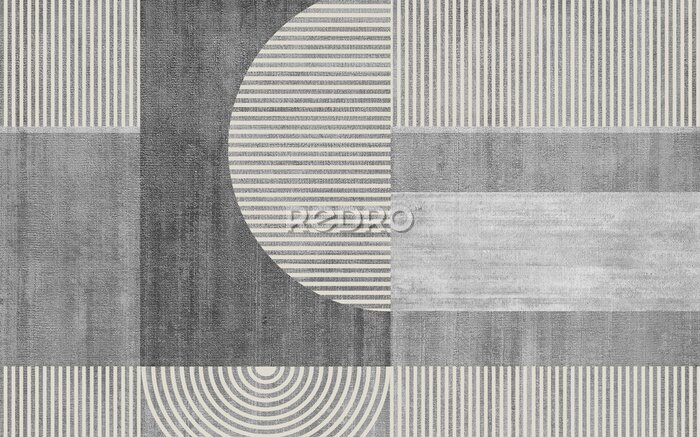 Bild Gray geometric art pattern. Line art for creative design of posters, cards, wallpapers, banners, websites, prints etc. Works of modern art.
