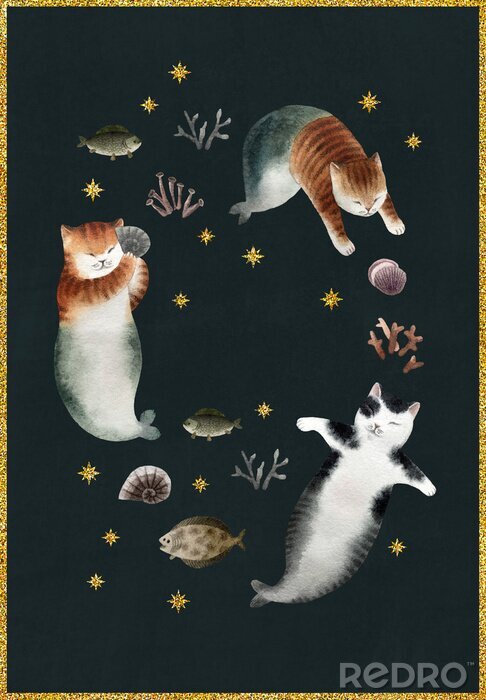 Bild Greeting postcard with cats