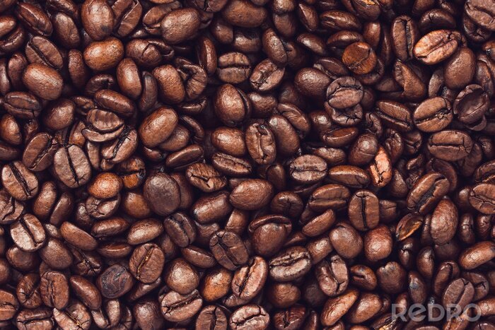 Bild Große Menge gerösteter Kaffeebohnen