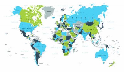 Grün-blaue Weltkarte