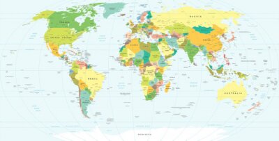 Grün-gelbe Weltkarte