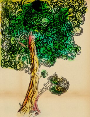 Bild Grün skizzierter Baum