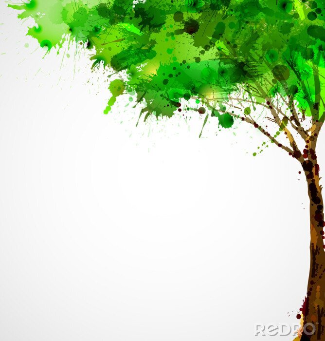 Bild Grüne abstrakten Baum bildet durch Blots