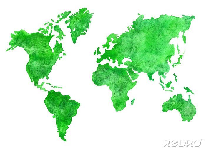 Bild Grüne Weltkarte 3D