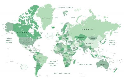Bild Grüne Weltkarte auf weißem Hintergrund