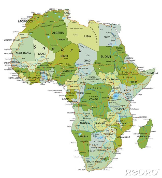 Bild Grünes Afrika auf weißem Hintergrund
