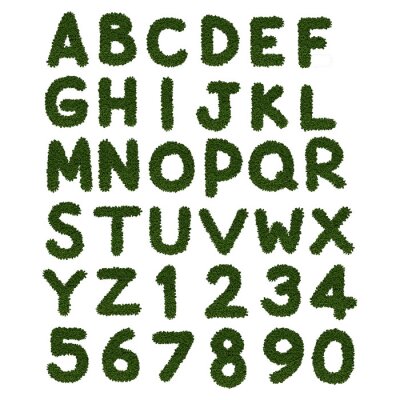 Grünes Alphabet mit Gras