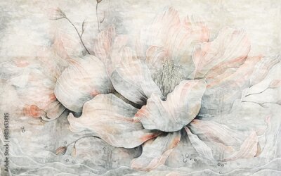 Bild Hand drawn watercolor leaves illustration, wallpaper, art painting