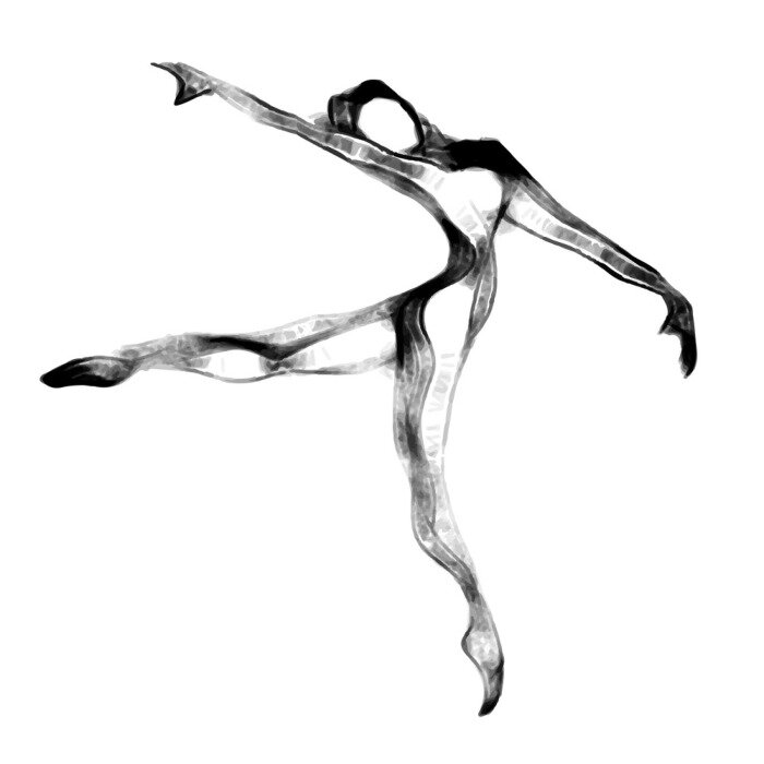 Bild Handgemalte Akte in Schwarz-Weiß