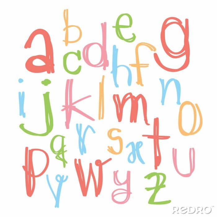 Bild Handgeschriebenes buntes Alphabet