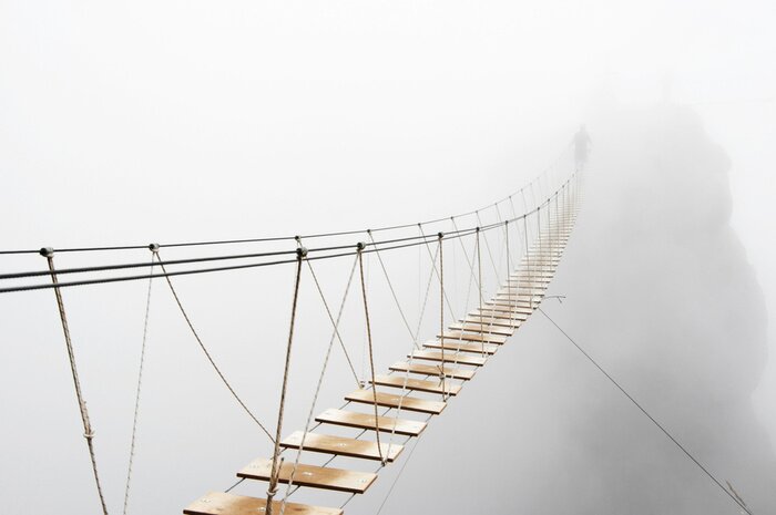 Bild Hanging bridge in fog