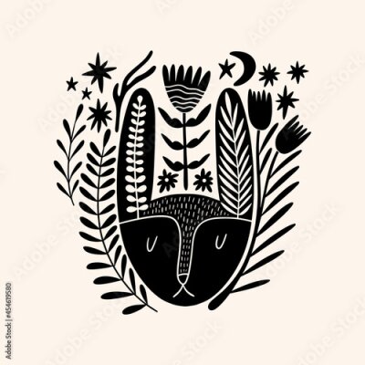 Hasenschmuck im skandinavischen Volksstil