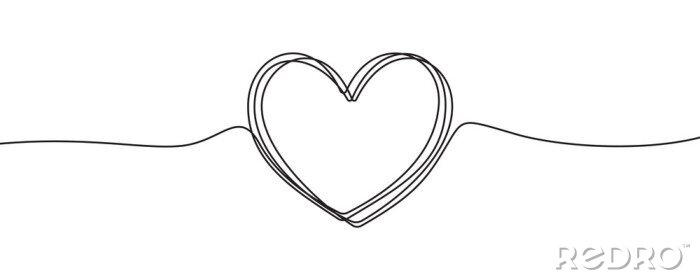 Bild Heart sketch doodle, vector hand drawn heart in tangled thin line thread divider isolated on white background. Wedding love, Valentine day, birthday or charity heart, scribble shape design