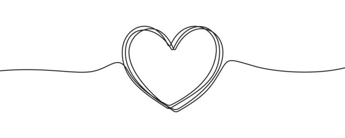 Bild Heart sketch doodle, vector hand drawn heart in tangled thin line thread divider isolated on white background. Wedding love, Valentine day, birthday or charity heart, scribble shape design