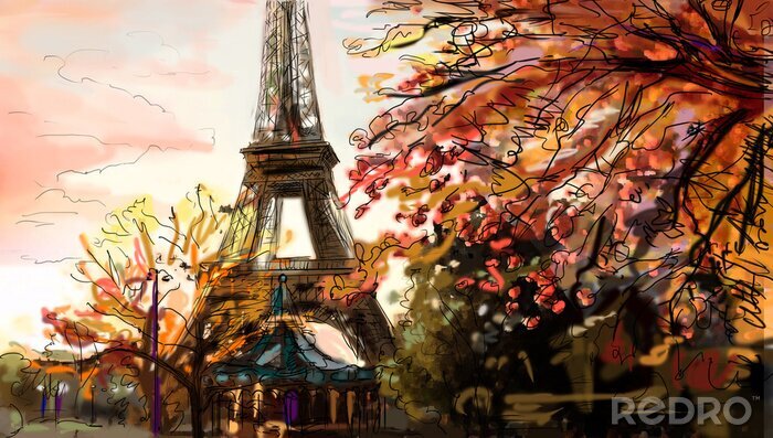 Bild Herbstliches gemaltes Paris